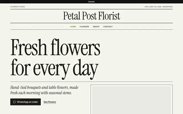 Sample Editorial website for a business, on a desktop